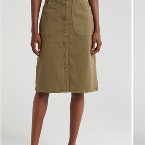 Caslon Tan Green Pencil Skirt Casual